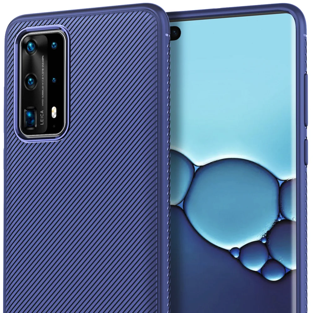 Мягкий ТПУ силиконовый чехол GKK для Huawei P40 Pro Plus + матовый твиловый Lite | Мобильные