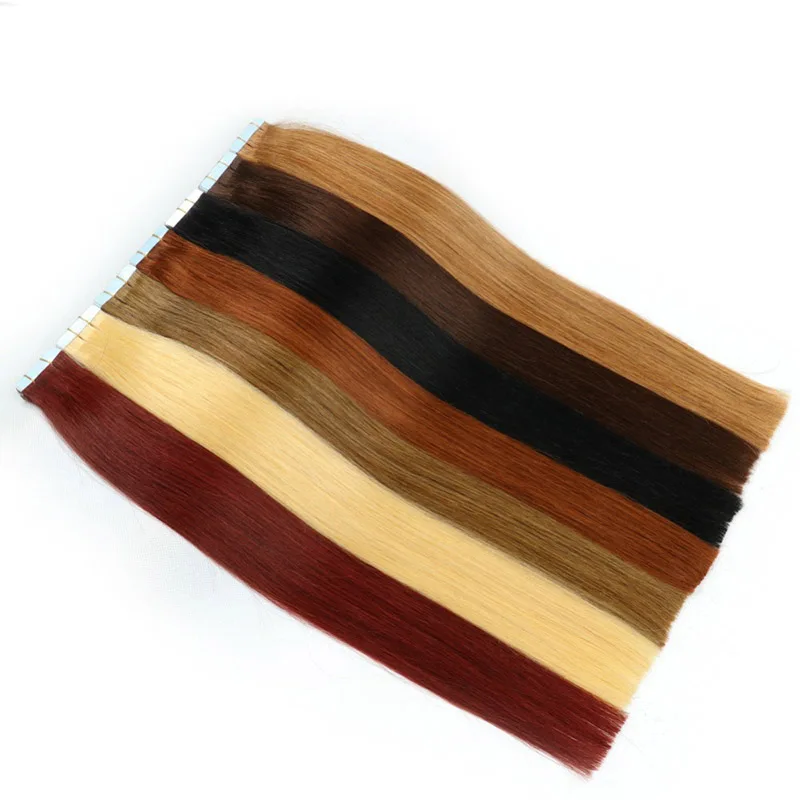 JF Tape In Human Hair Extensions Machine-made Malaysian Remy Double Sided Adhesive Tape Extensions Hair 20/40pcs Ons PU