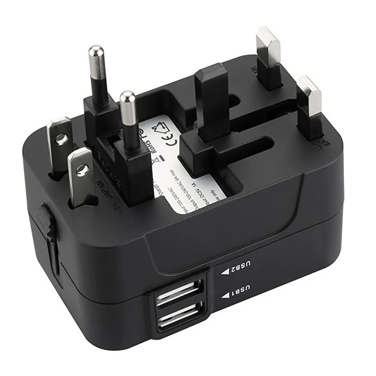 

202 JD for Travel Charging Plug Multinational Switch Plug Double USB2.1A Universal Adapter