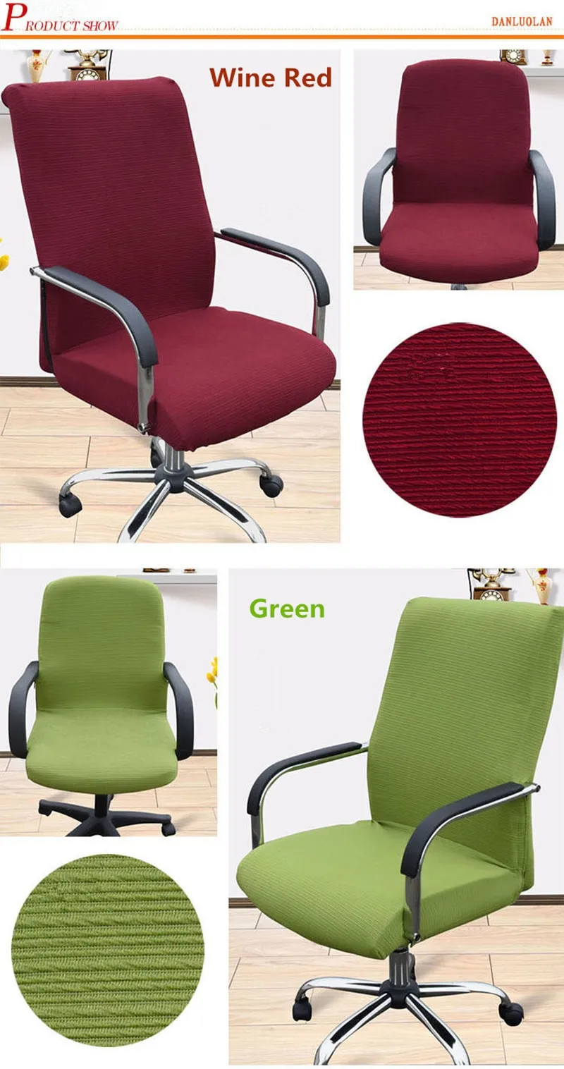 Spandex Office Chair Cover Elastic Computer Chair Cover Dining Chair Washable Removable Rotating Chair Cover