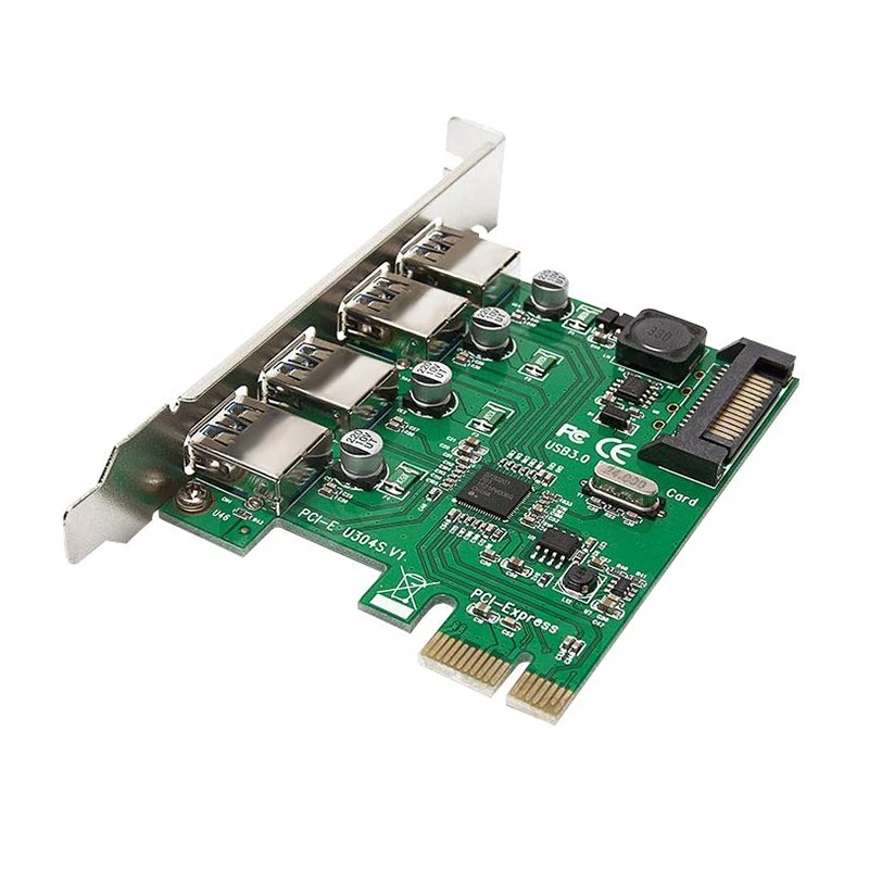 Pci-E To Four Usb3.0 Ports Expansion Card Interface Pci Express Adapter Card 15Pin for Desktop Pc