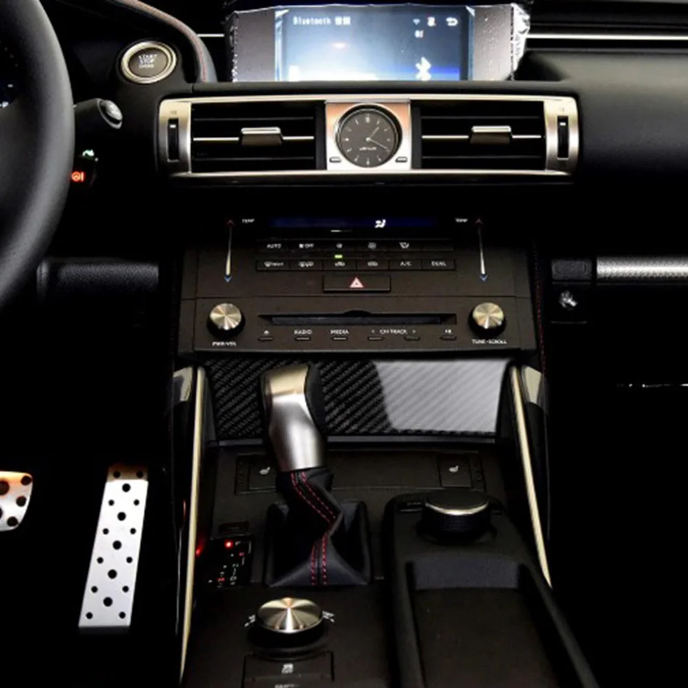 Для LEXUS IS250 IS350 14-18 из настоящего углеродного волокна внутренняя центральная консоль Отделка Рамы