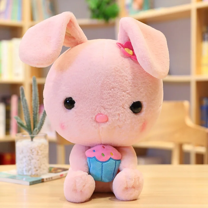 Pink 50 см красивый мохнатый кролик плюшевые игрушки мягкие Мультяшные животные четыре цвета плюшевый кролик кукла ребенок аппетитная игрушка подарок на день Святого Валентина - Цвет: Pink