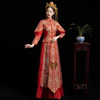 

Plus Size 5XL Cheongsam Chinese Traditional Dress qipao Embroidery Oriental Dresses Wedding gowns Robe orientale vestido chino