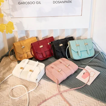 

Mini Small Square Bags for Women 2020 New Trend Ladies Shoulder Bag PU Solid Color Buckle Crossbody Bag Small Square Handbag