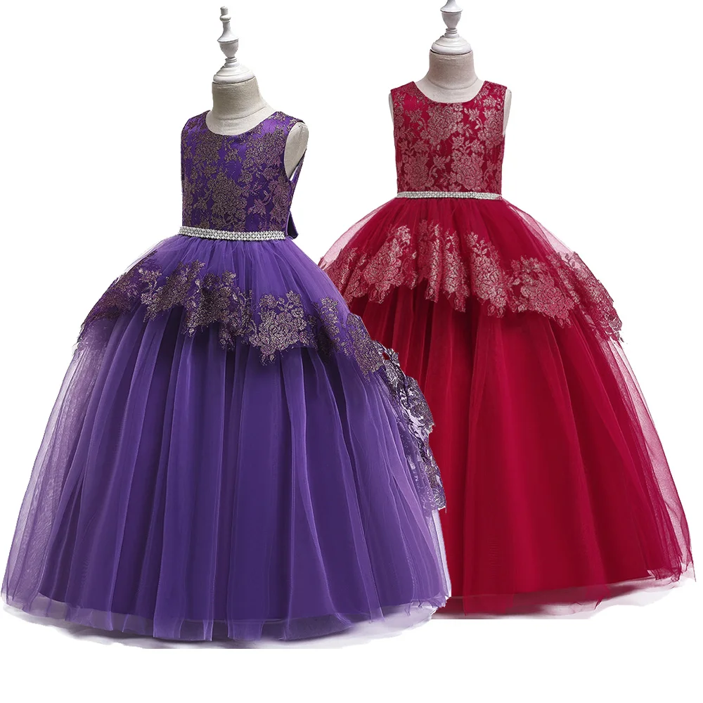 First communion dresses for girls Wedding Birthday Party Girls Maxi Ball Frocks formal tulle lace Dresses 6 8 10 12 14 16 Years | Детская