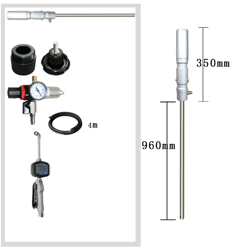 Pneumatic Lubricant Fuel Metering reading Pumping Kit Equipment Filling oil pump Gun Accessories