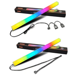 COOLMOON – bande lumineuse LED RGB, 30cm, boîtier en alliage d'aluminium, barre lumineuse magnétique pour ordinateur, 5V/3 broches, petite bande lumineuse 4 broches, pour carte mère 