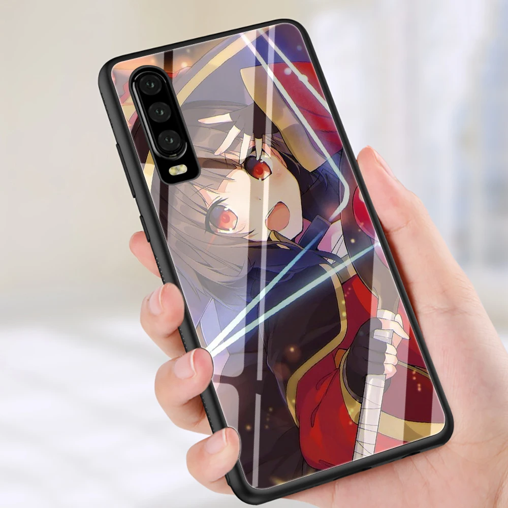 Konosuba чехол для телефона из закаленного стекла для huawei P10 P20 P30 Lite Pro P Smart
