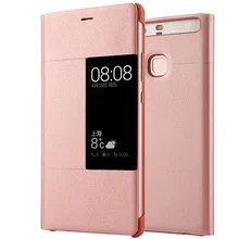 Роскошный флип-чехол из искусственной кожи для huawei P9 plus, Стильный чехол с окошком для просмотра, умный флип-чехол для мобильного телефона huawei P9 plus