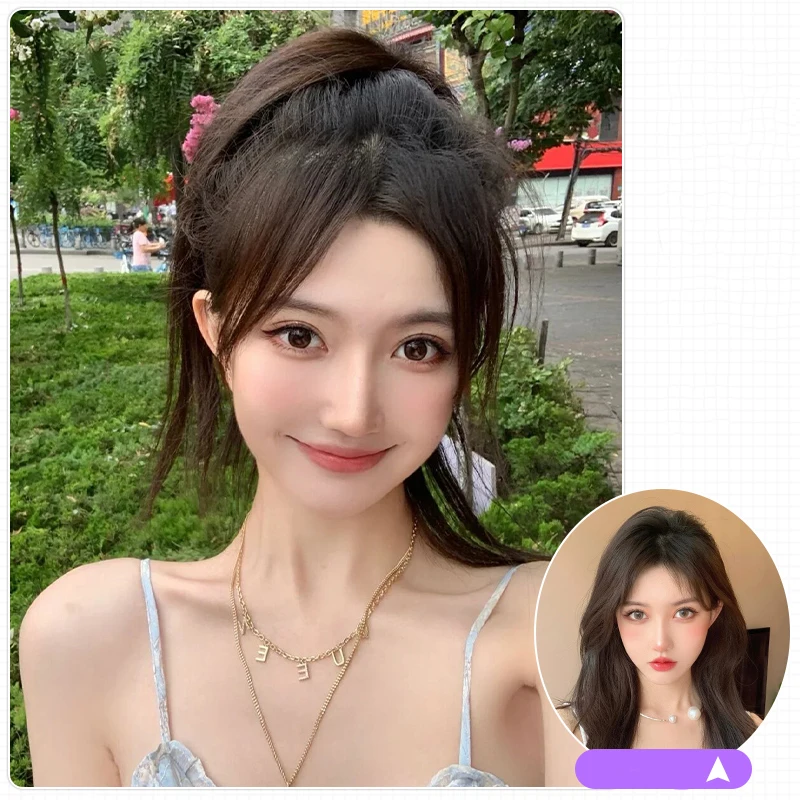 Synthetic Hair Invisible Bangs Pad Straight Hair Comb False Accessories Extension For Women Wig synthetic wigs synthetic bangs synthetic hair extension