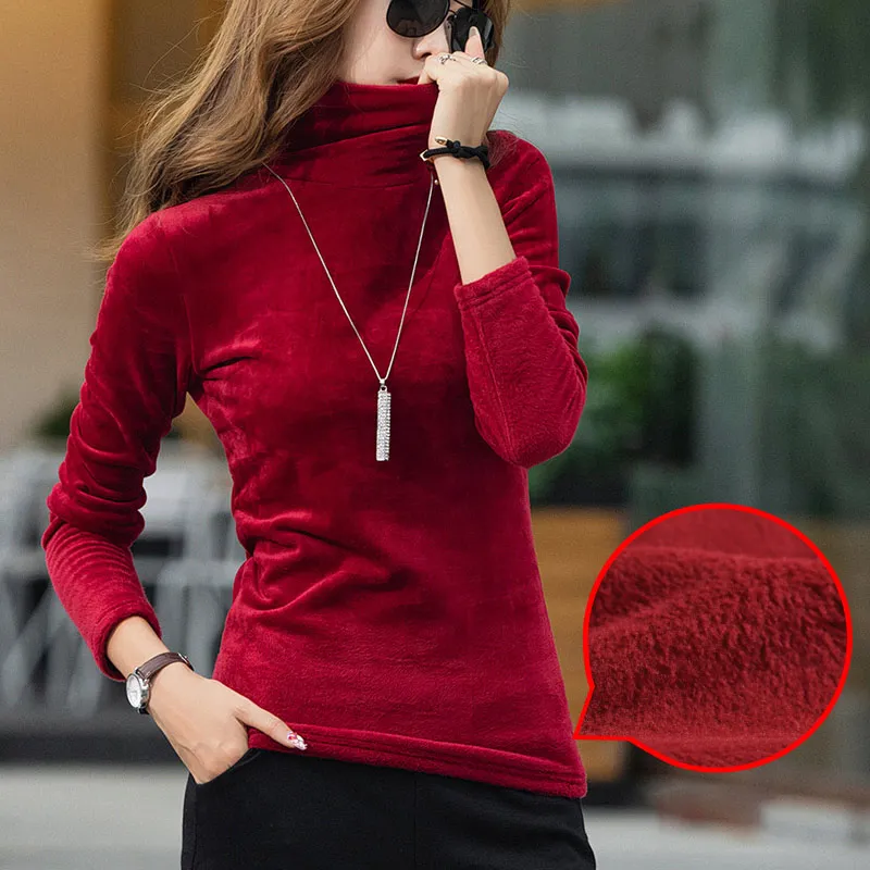 Женский свитер с высоким воротом большой размер 4XL толстый теплый зимний