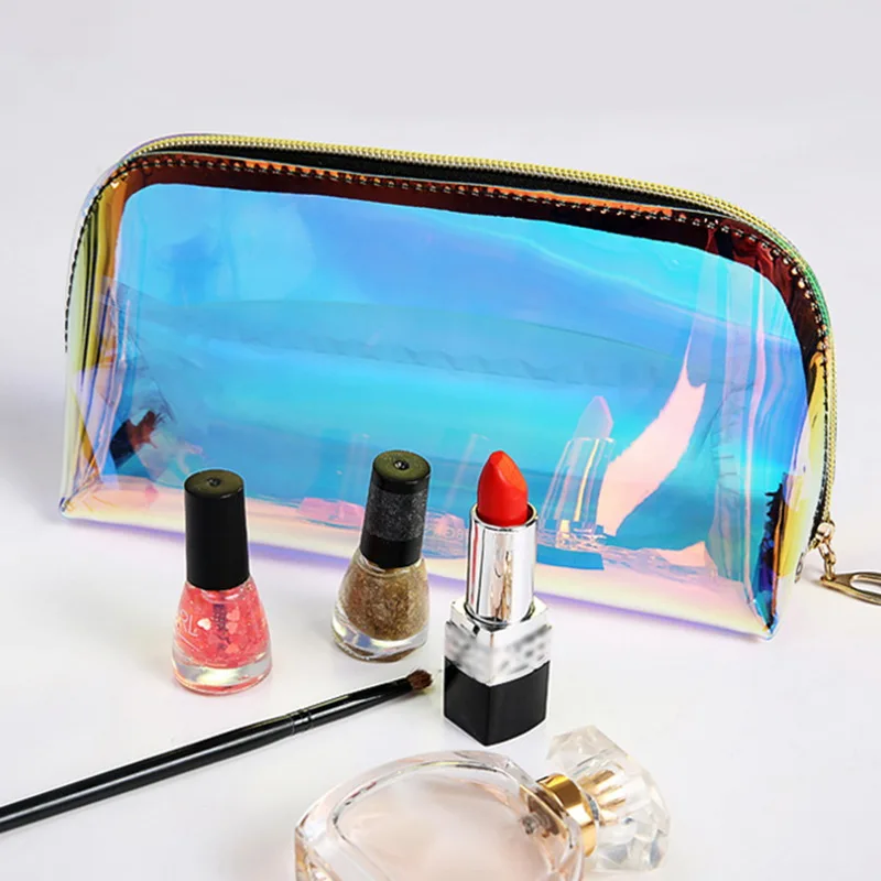 New Hot Sale Laser Design Transparent Travel Storage Bag Female Waterproof Jelly Bag PVC Cosmetic Bag For Female Makeup Bags