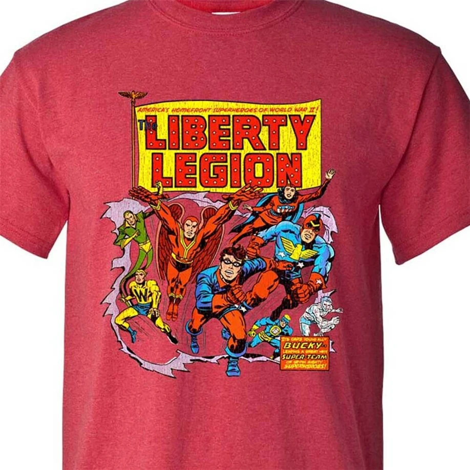 The Liberty Legion T-Shirt Bucky Vintage Comics Retro Blend Graphic Tee Free Shipping Funny Tops Shirt |
