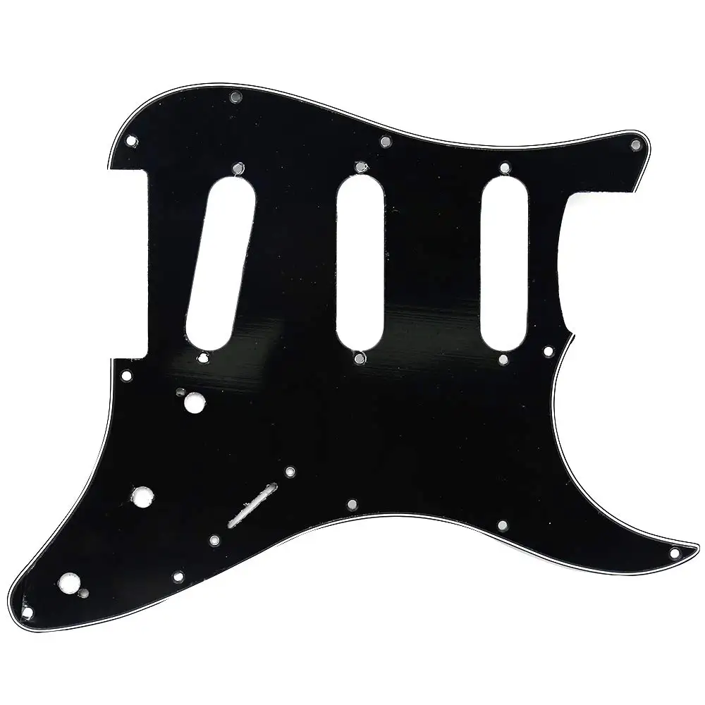 SSS 11 Hole Strat 3 Ply гитара Накладка для защиты верхней деки гитары от царапин совместима со стратом стиль современные гитарные части, черный