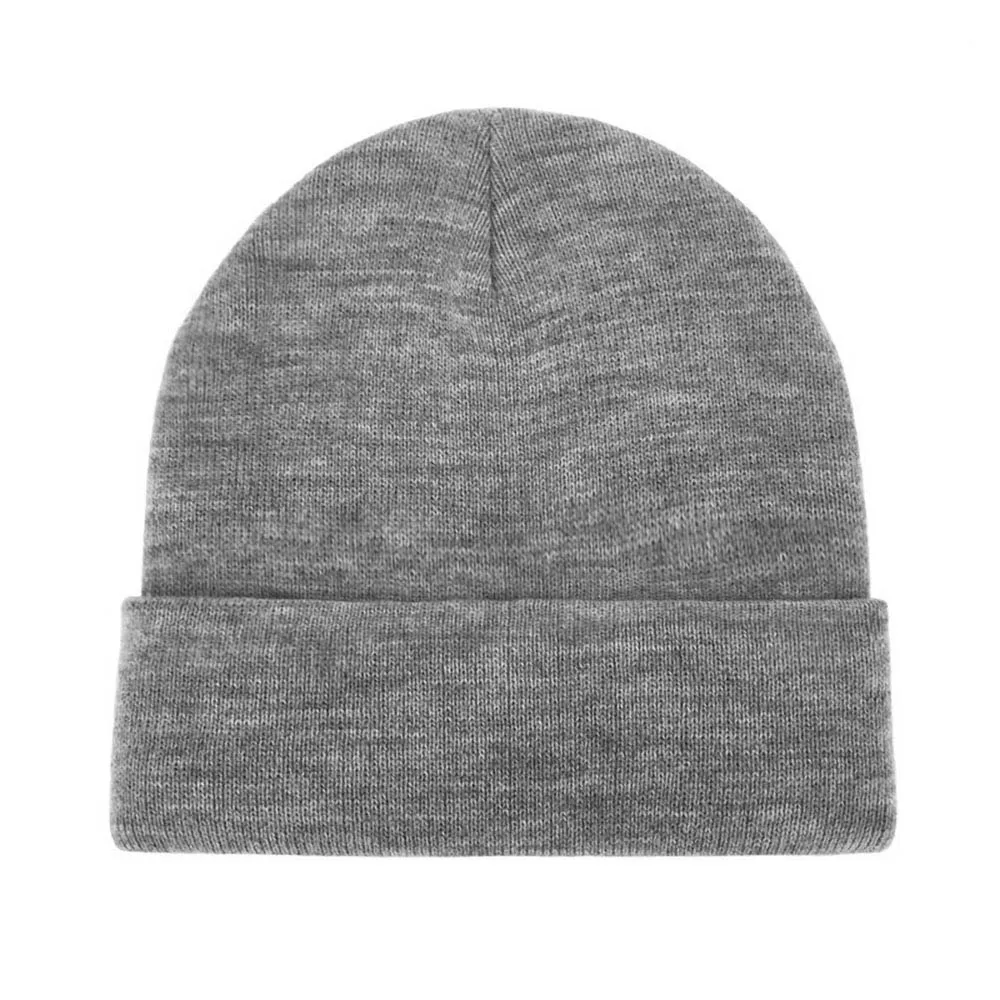 [AETRENDS] мужские теплые зимние шапки, акриловая вязаная шапочка с манжетами, Повседневная шапочка, шляпа-Кепка с черепом, 18 однотонных цветов, Z-9965 - Цвет: Light Gray