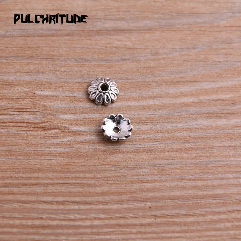 Pulchrode 100 шт 3*8*8 мм два цвета бусины шапки Шарм полые круглые Цветочные Подвески Ювелирные аксессуары DIY сосуд подвески