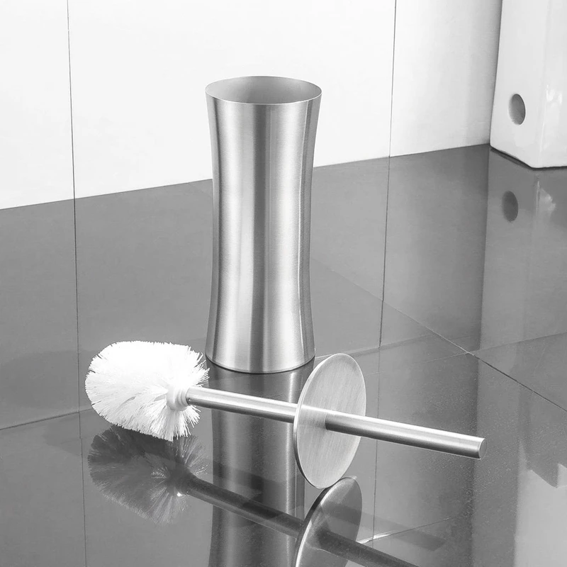 

Bathroom Toilet Brush Set Stainless Steel, Toilet Brush and Holder Compact Design for Small Spaces, Tapered Head, Rust Resistant
