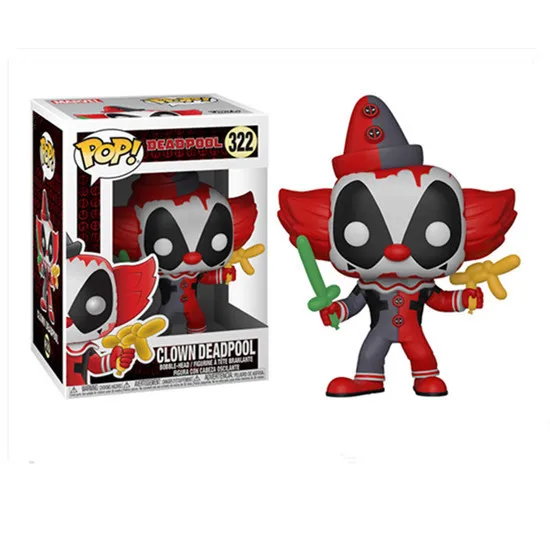 

Funko Pop 322 # Deadpool Clown Edition Boxed Decoration Collection Garage Kit Model