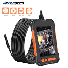 Câmera handheld da serpente ip67 da câmera da inspeção da lente dupla profissional da tela 1080p hd 4.3 screen screen com 8 cartão do diodo emissor de luz 32gb