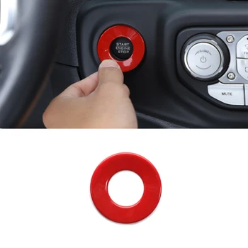 

for 2018 2019 Jeep Wrangler JL JLU 2020 Gladiator JT Car Start Stop Button Knob Switch Ring Car Stickers Interior Accessories
