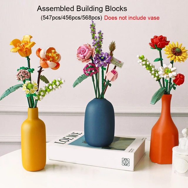 DIY Flowers Bouquet Building Blocks Set, Building Block Flower Creativity Artificial Flowers Building Toy Set Gift for 6+ Kids 1