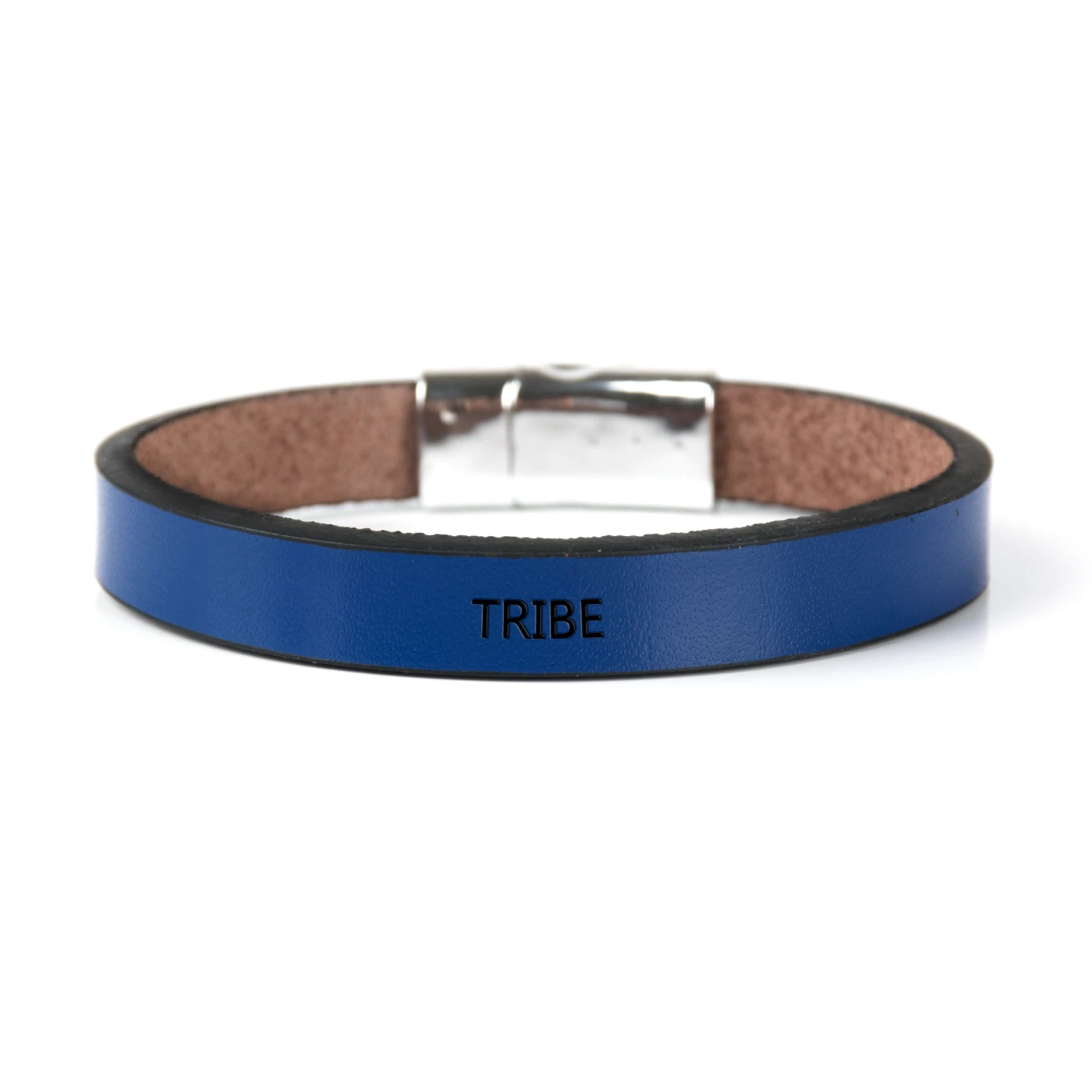 Blue Браслет с гравировкой TRIBE Mantra, модные вдохновляющие оригинальные браслеты на магнитной застежке для женщин и девушек, индивидуальные аксессуары - Окраска металла: Blue