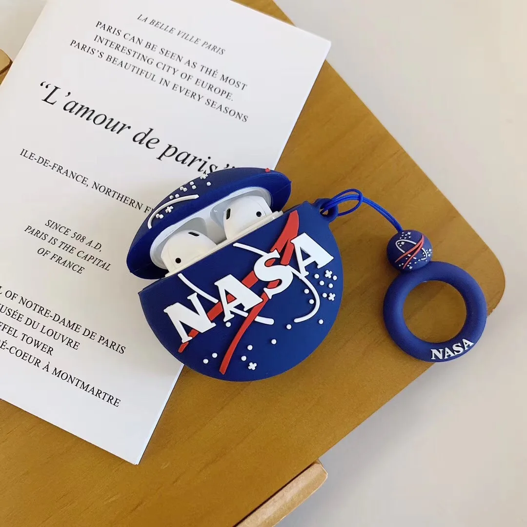 

NASA Planet Silicone Protective Case Applicable Apple AirPods2 Generation Wireless Bluetooth 1 Generation Rechargeable Storage D