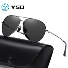 YSO Для мужчин солнцезащитные очки для женщин, фирменный дизайн, солнцезащитные очки Для Мужчин Поляризованные солнцезащитные очки Винтаж анти-УФ водителей автомобилей, черный, очки, для езды