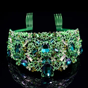 

SHCXGQN New Fashion Baroque Luxury Crystal AB Bridal Crown Tiaras Diadem Tiaras for Women Bride Wedding Hair Accessories HG01