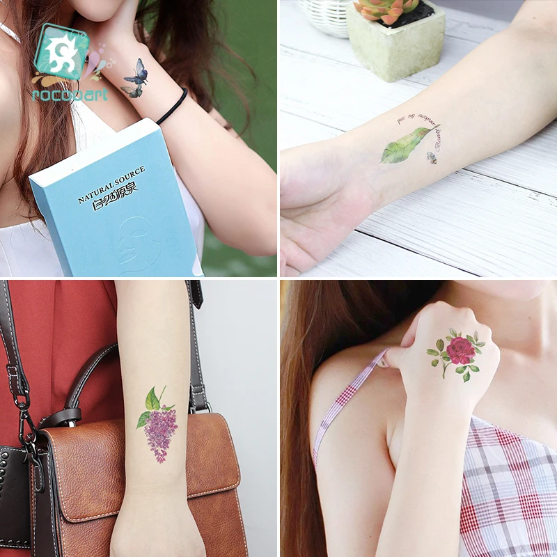 Mini Body Art waterproof temporary tattoos for women flower design flash tattoo sticker CC6034