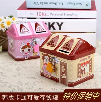 

Children's Metal Creative Pink Money Boxes Wood Bamboo SavingS Tank Creative Coin Hucha Cuentamonedas Gift House Decor GG50cq