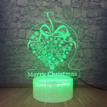 

Cartoon Christmas Party Decoration Snowflake 3D Lamp Lighting LED USB Mood Night Light Kid Toy Multicolor Lampara Christmas Gift