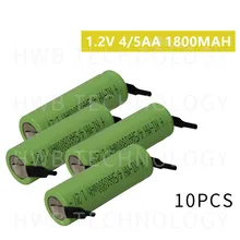 10 шт./лот KX Новинка 1,2 V 4/5AA 1800mAh Ni-Mh 4/5 AA Ni Mh аккумуляторная батарея с булавками