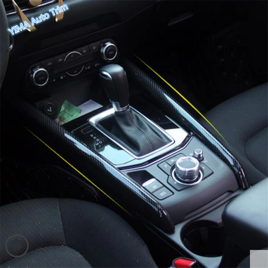 Lapetus Авто стиль киоски переключения передач Панель Декоративная полоса крышка отделка Подходит для Mazda CX-5 CX5-/ABS углеродного волокна