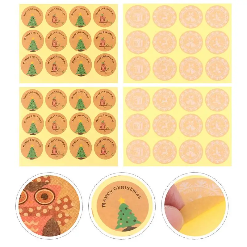 

40 Sheets Christmas Sticker Gift Sealing Stickers Christmas Ornaments Candy Box Stickers Christmas Sticker Gift Case Packaging