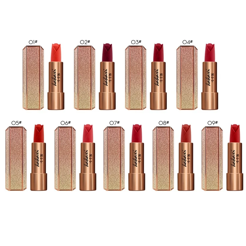 Be A Confident Woman Flower Shape Matte Lipstick Makeup Lips Smooth Moisturizer Nourishing Lipstick Make up Lip Stick Cosmetics