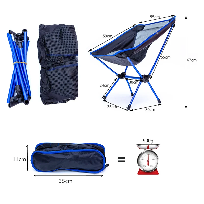 

Outdoor Camping Chair Oxford Cloth Portable Folding Lengthen Camping Seat for Fishing Festival Picnic BBQ Beach Ultralight Chair
