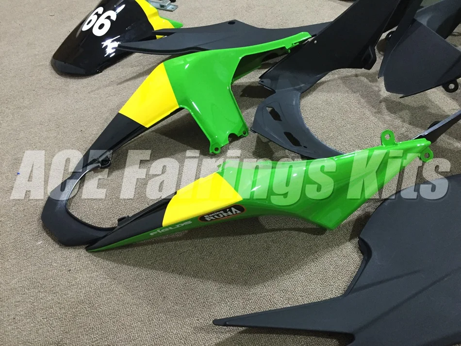 ABS Обтекатели комплект подходит для Kawasaki Ninja 250 EX250 ZXR250 2008- 08 09 10 11 12 13 14(литья под давлением) Холодный белый зеленый
