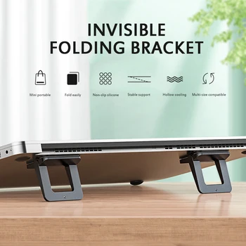 

Laptop Invisible Stands Folding Adjustable Bracket Laptop Pad Portable Tablet Holder For IPad MacBook Book Samsung Compute