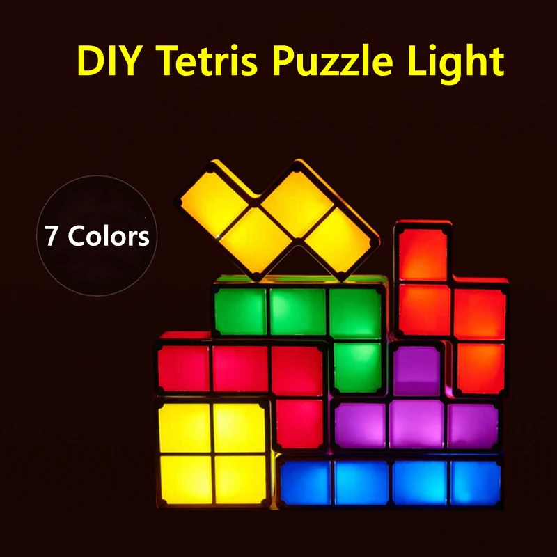 Светсветильник льник-головоломка &quotсделай сам&quot 7 цветов Штабелируемый