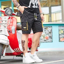 Мужские шорты с несколькими карманами, летние свободные Бриджи на молнии, цвет хаки, серый, размера плюс, короткие штаны, повседневные хлопковые черные длинные мужские шорты Карго