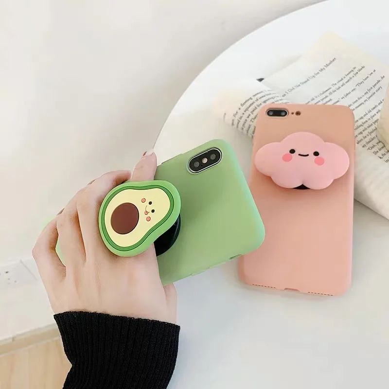 Cute 3D Flower Clouds Silicone Holder Phone Case For OPPO Realme X K3 3 3i 3Pro 5 5Pro Q XT X2 Cover | Мобильные телефоны и