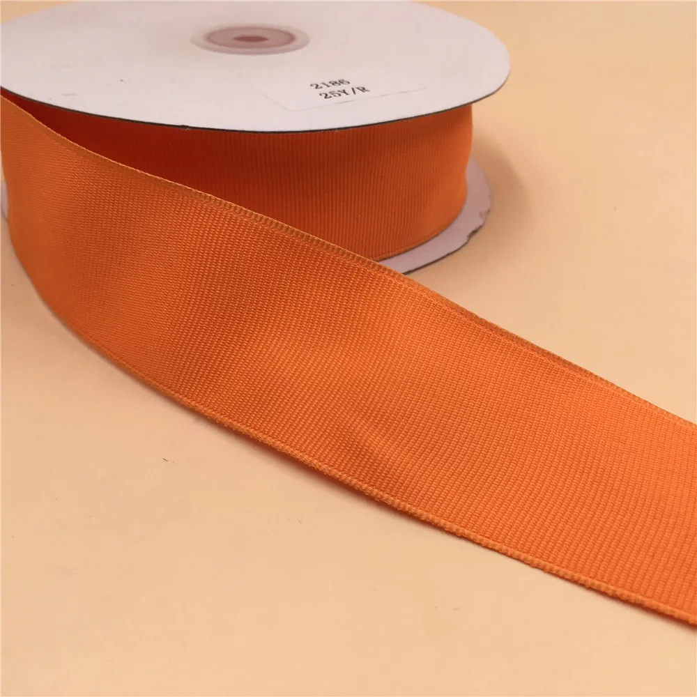 

38MM 25yards Orange Wired Edge Ribbon grosgrain for Festival Christmas Decoration New Year Gift Wrapping