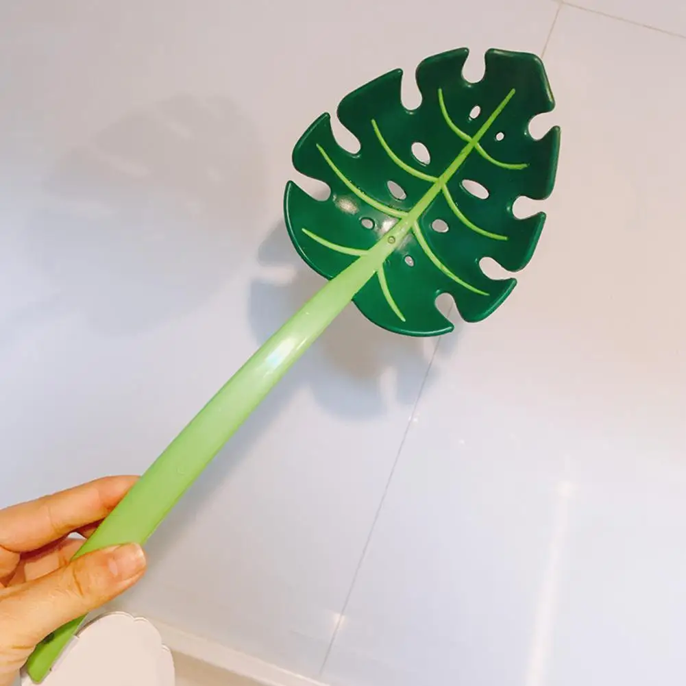 Зеленый лист Monstera в форме капельницы Совок с подвесным отверстием для пасты Пельменей
