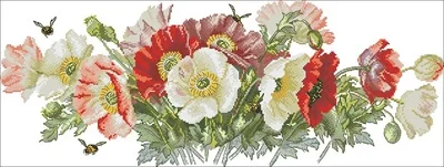 

NN xiaoyi cotton self-matching cross stitch Cross stitch RS cotton comes with Luca horizontal poppy