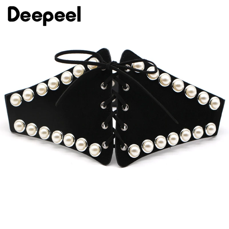 Deepeel 1 шт. 70 см модные дикие жемчужные эластичные пояса синтетический широкий кожаный ремень для женщин стрейч лента пальто украшение CB041