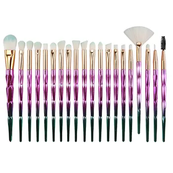 

Portable Muti-function Rhinestone Unicorn Pattern Makeup Brushes Set Blending Eyeliner Eyelash Brushes Tool 20PCS/SET