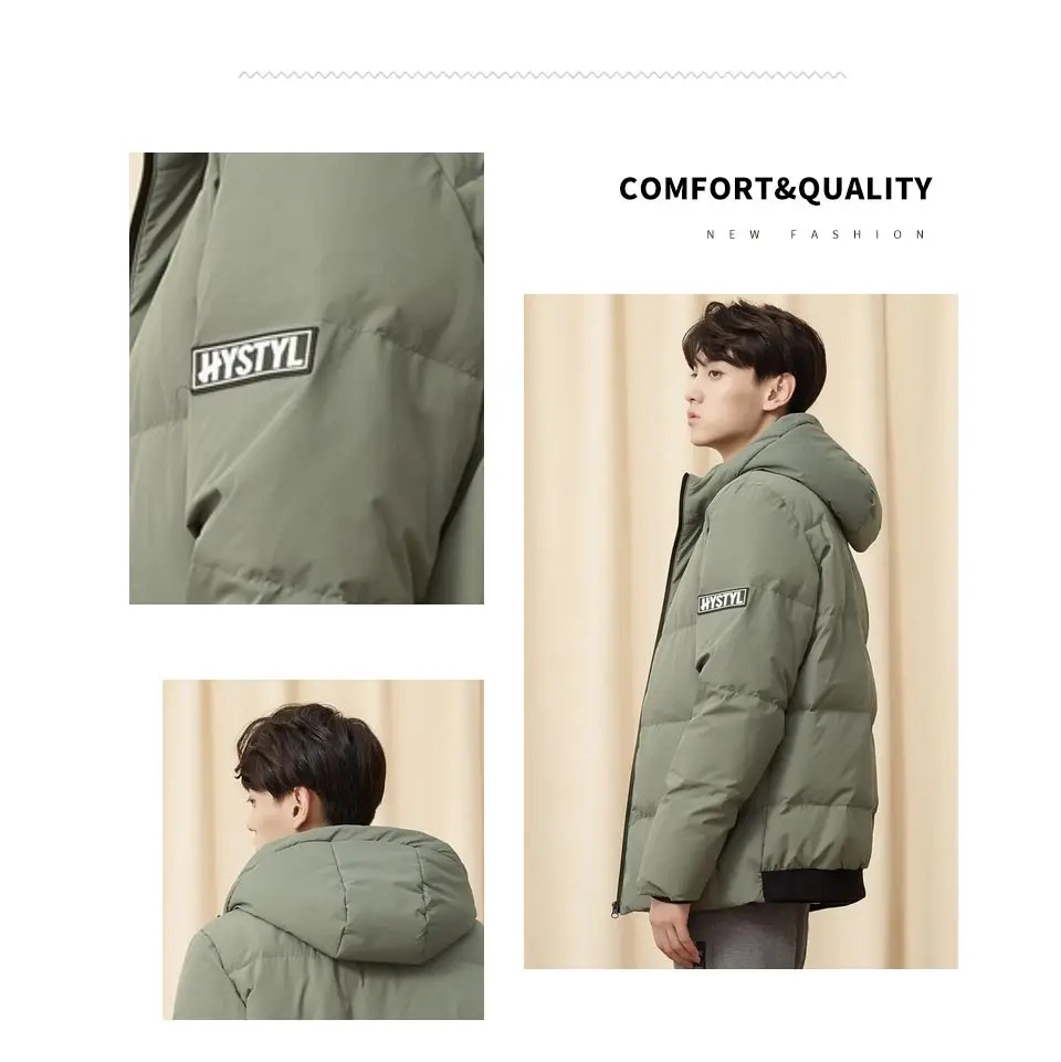 Metersbonwe Thick Down Jacket Men Winter Warm 90% White Duck Down Coat Bread Down Coat Lining Hooded Man Coat Outwear