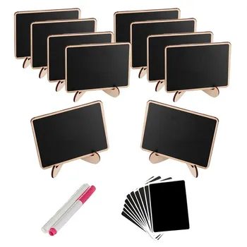 

10pcs Mini Chalkboard Crafts Decoration Squared Display Blackboard Home Party Desktop DecorSmall Notice Message Writing Board